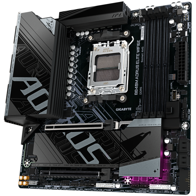 Matična plošča GIGABYTE B840M AORUS ELITE WIFI6E, AM5, DDR5, mATX