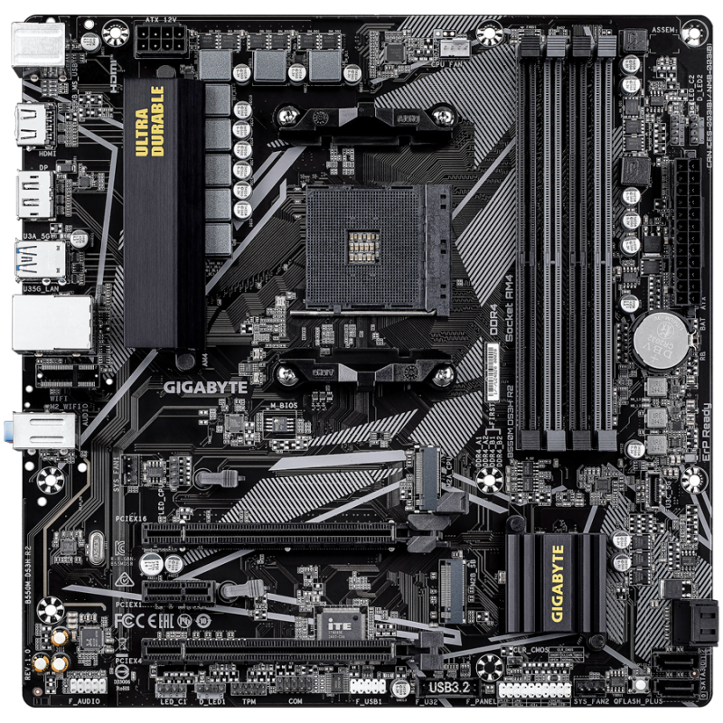 Matična plošča GIGABYTE B550M DS3H R2, AM4, DDR4, mATX