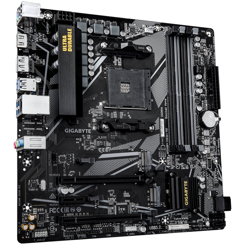 Matična plošča GIGABYTE B550M DS3H R2, AM4, DDR4, mATX