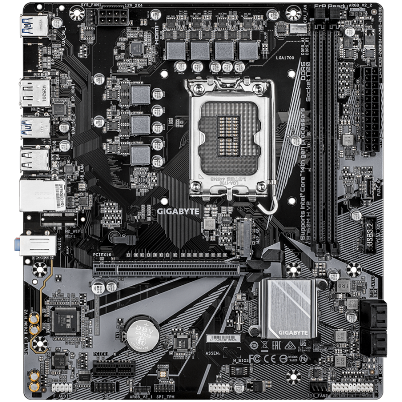 Matična plošča GIGABYTE B760M H V2, DDR5, LGA1700, mATX