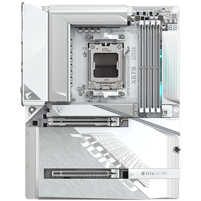 Matična plošča GIGABYTE X870 AORUS STEALTH ICE, DDR5, AM5, ATX