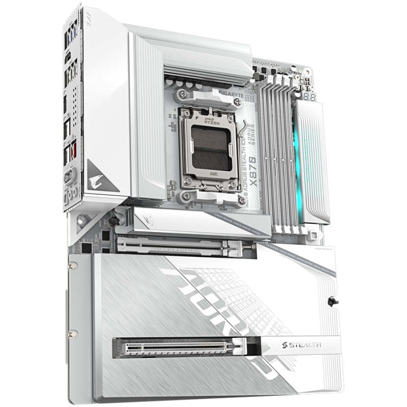 Matična plošča GIGABYTE X870 AORUS STEALTH ICE, DDR5, AM5, ATX