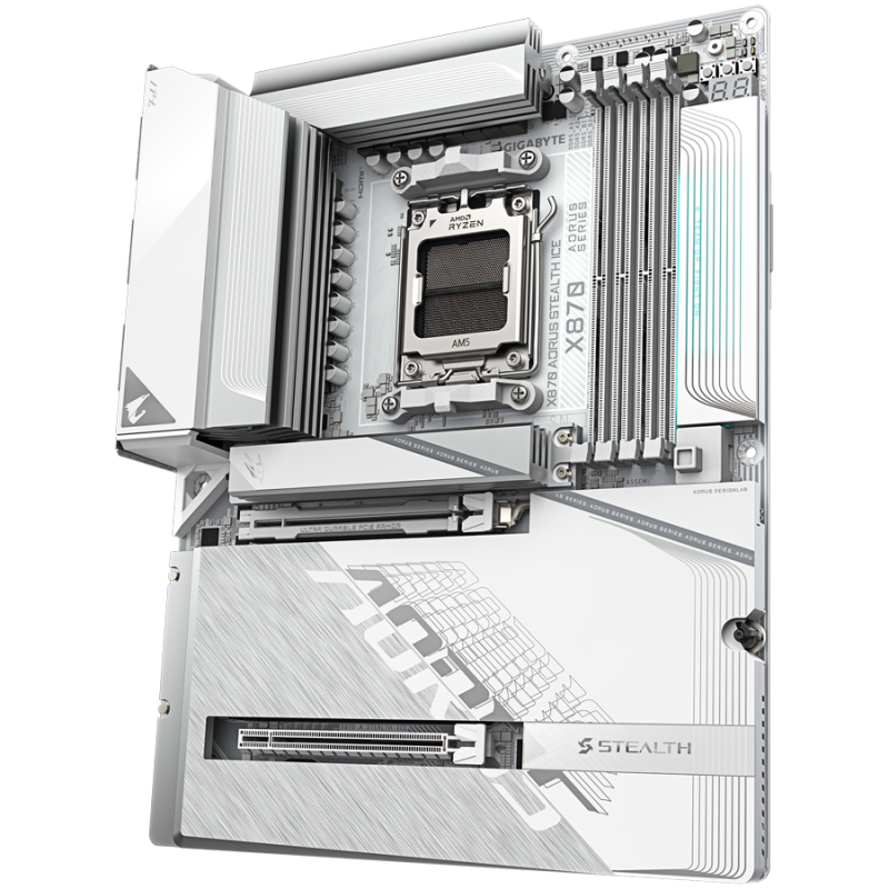 Matična plošča GIGABYTE X870 AORUS STEALTH ICE, DDR5, AM5, ATX