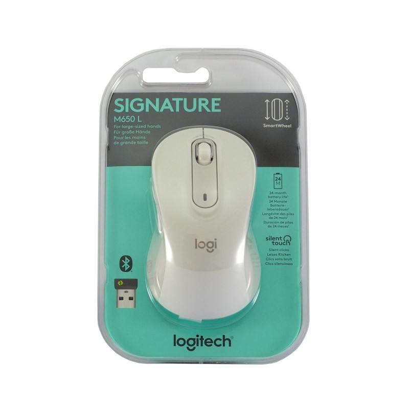 Miška Logitech Signature M650, velikost L, bela
