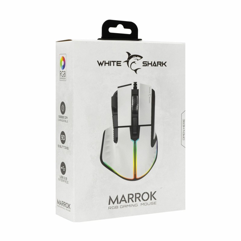Miška WHITE SHARK GM-9006 MARROK-W, bela