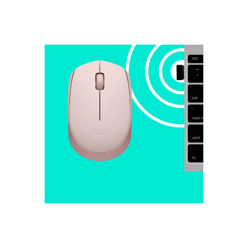 Miška Logitech M171 Wireless, roza