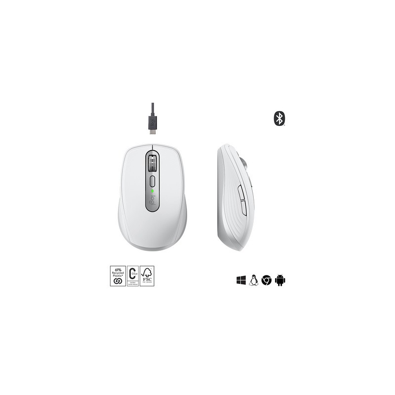 Miška Logitech MX Anywhere 3S, Bluetooth, DarkField laser, siva