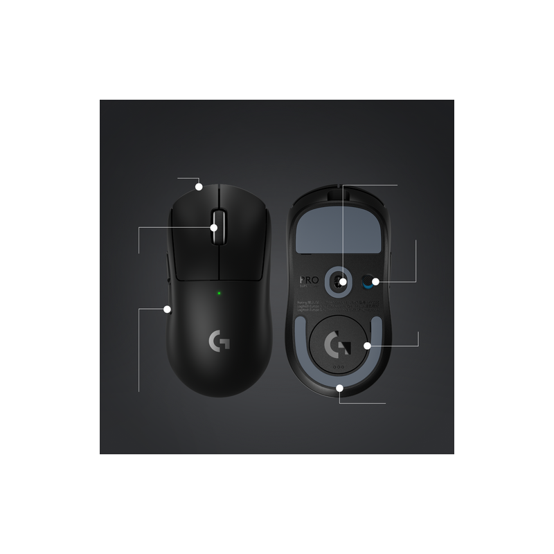 Miška Logitech G PRO X SUPERLIGHT 2, brezžična, črna