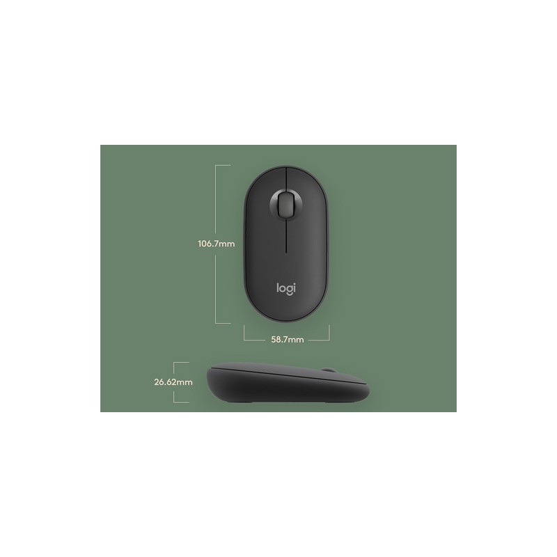 Miška brezžična Logitech Pebble 2 M350S, grafitna