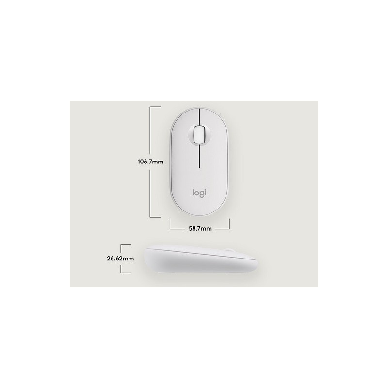 Miška brezžična Logitech Pebble 2 M350S, bela