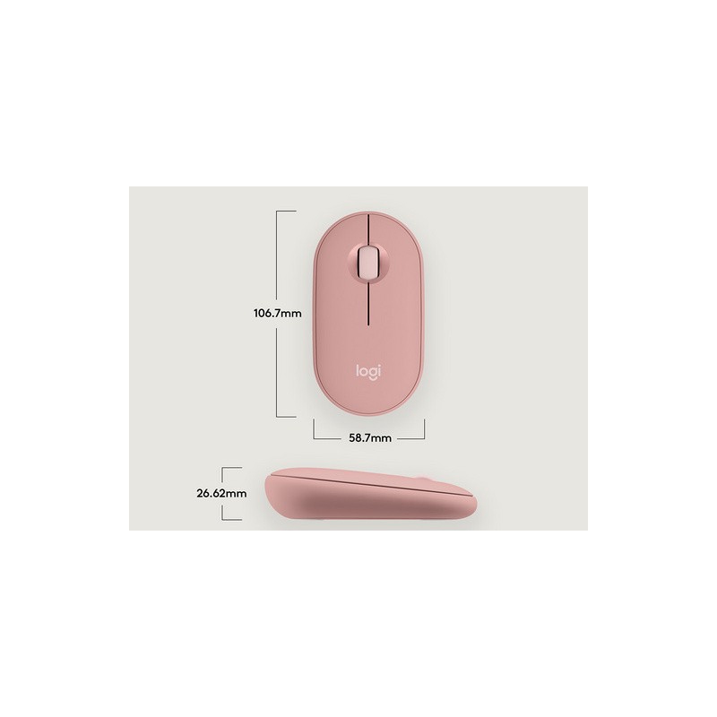 Miška brezžična Logitech Pebble 2 M350S, roza