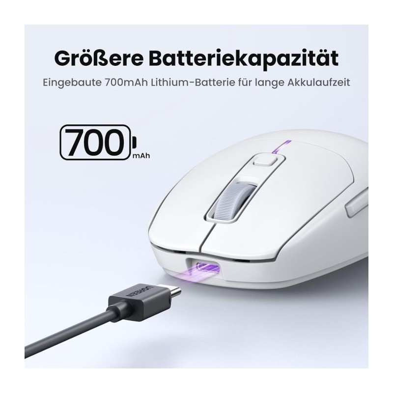 Miška Ugreen brezžična, 5000 DPI, bela, 15629