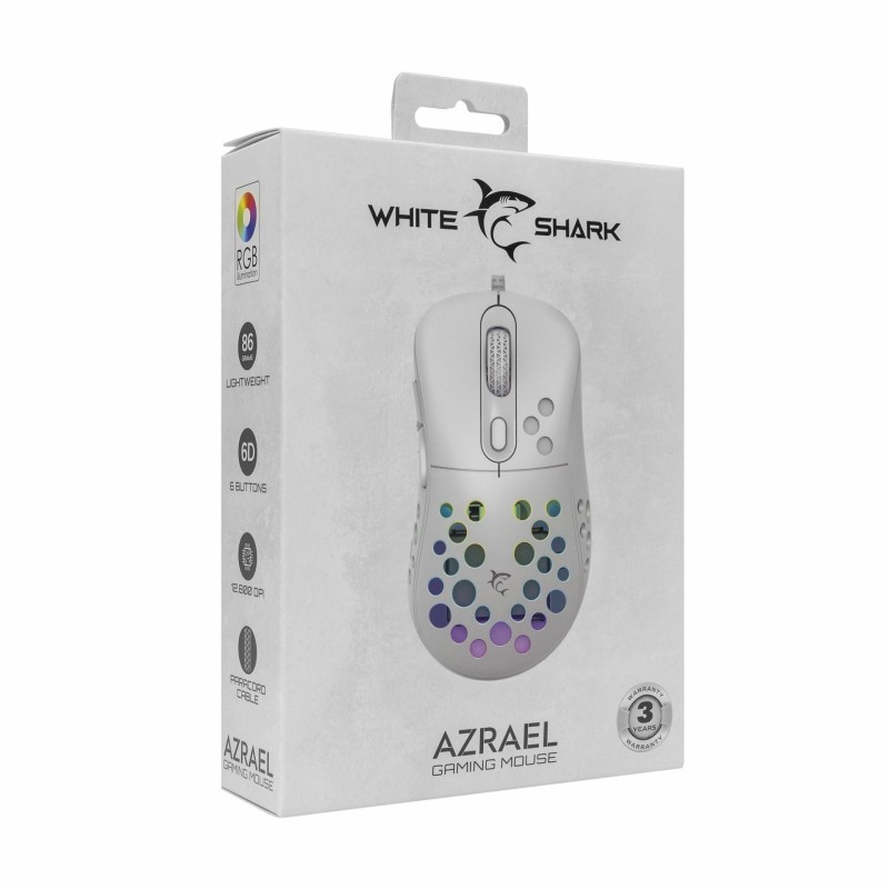 Miška WHITE SHARK AZRAEL-W bela, GM-5013