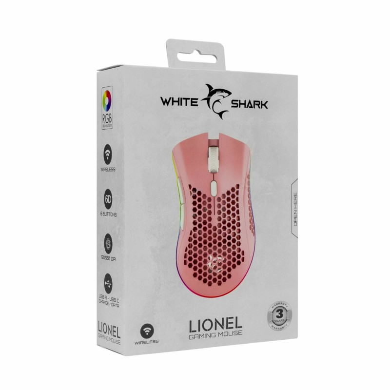 Miška WHITE SHARK LIONEL roza, WGM-5012