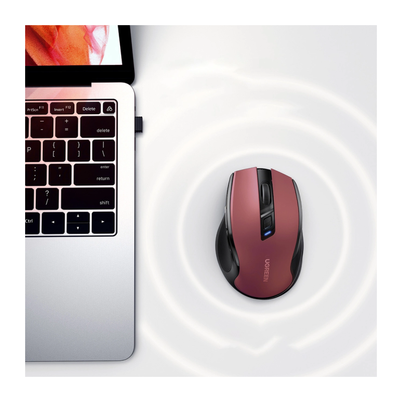 Miška Ugreen z USB sprejemnikom, rdeča