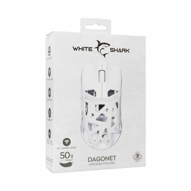 Miška WHITE SHARK WGM-5019 DAGONET, bela