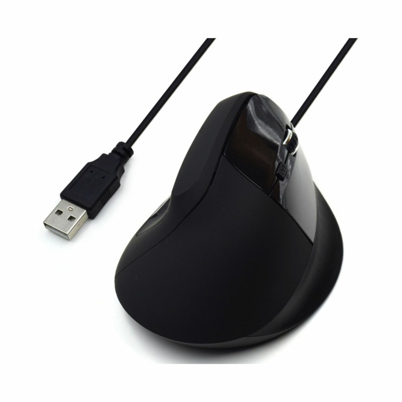 Miška USB Ewent Ergonomic Vertical, 1600dpi, črna