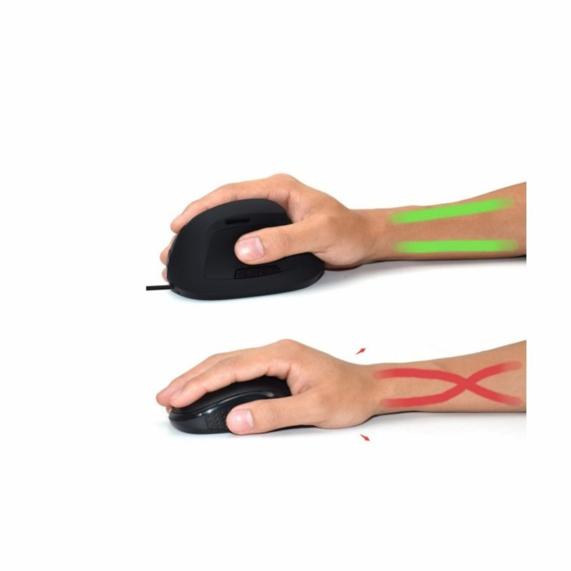 Miška USB Ewent Ergonomic Vertical, 1600dpi, črna