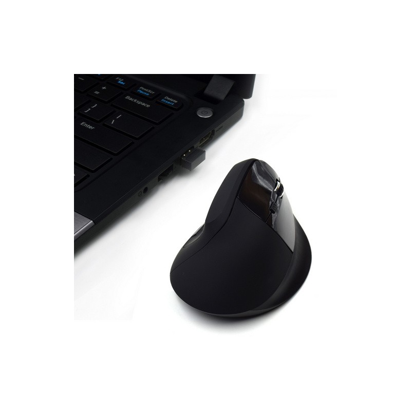 Miška brezžična Ewent Ergonomic Vertical, črna, EW3158