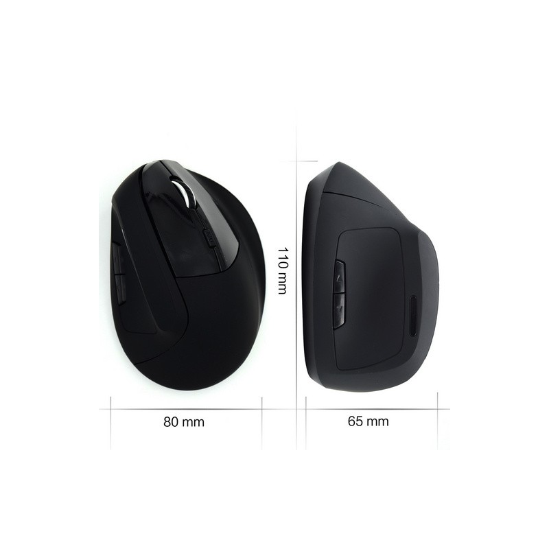 Miška brezžična Ewent Ergonomic Vertical, črna, EW3158