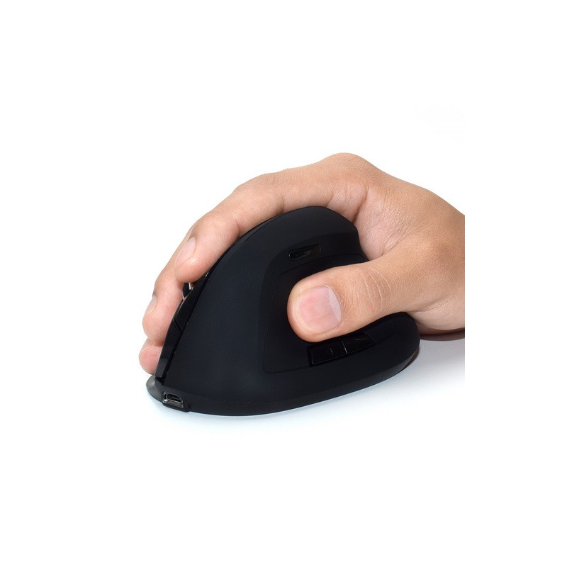 Miška brezžična Ewent Ergonomic Vertical, črna, EW3158