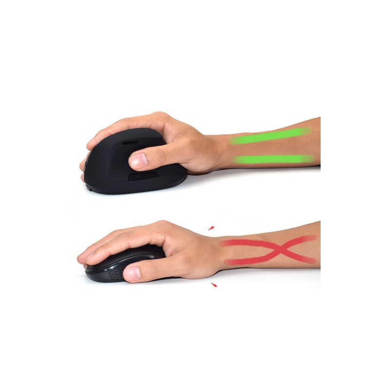 Miška brezžična Ewent Ergonomic Vertical, črna, EW3158