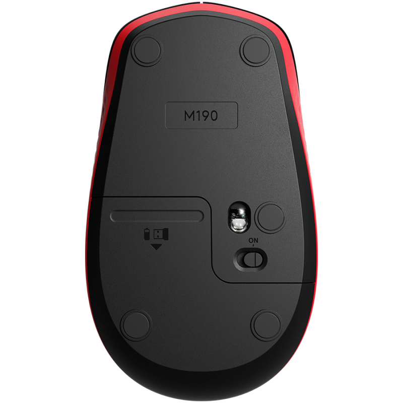 Miška Logitech M190 Wireless, rdeča