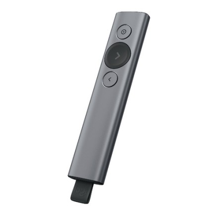 Presenter Logitech Spotlight, brezžični, USB, siv