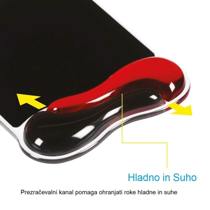 Podloga za miško gel Kensington 62402, črno-rdeča