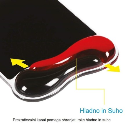 Podloga za miško gel Kensington 62402, črno-rdeča