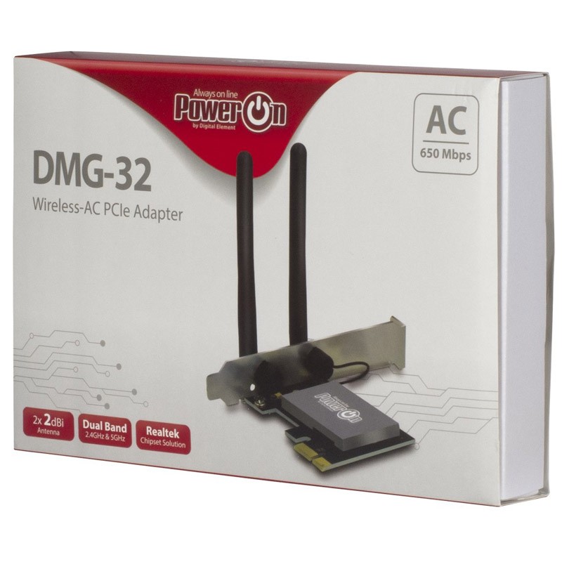 Brezžična mrežna kartica INTER-TECH DMG-32, 650 Mbps, PCIe