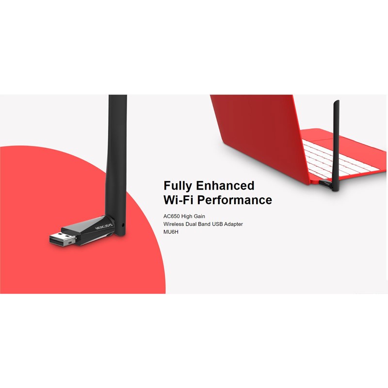 Brezžična mrežna kartica MERCUSYS AC650 (MU6H), 650Mbps, USB
