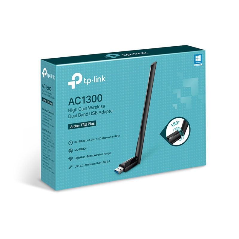 Brezžična mrežna kartica TP-LINK Archer T3U Plus, 1300 Mbps, USB