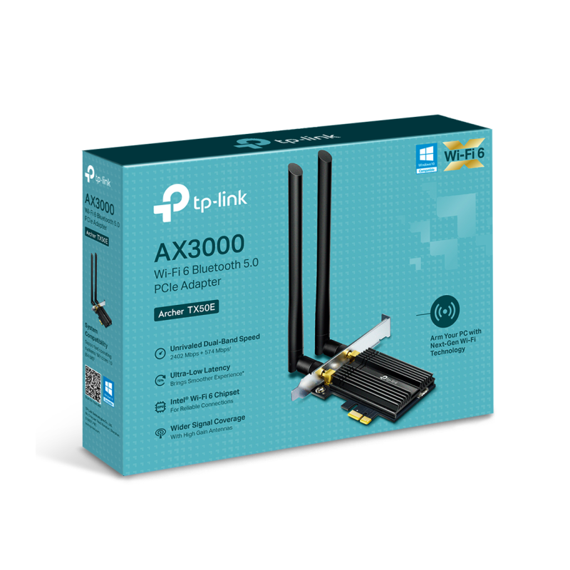 Brezžična mrežna kartica TP-LINK Archer TX50E, 3000 Mbps, BT, PCIe