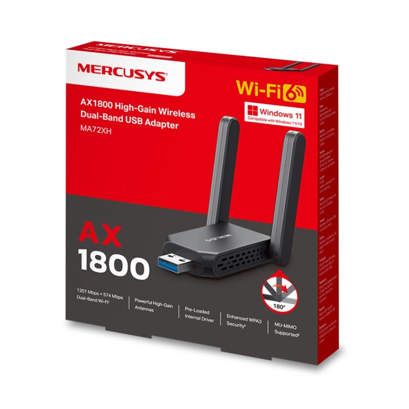 Brezžični mrežni adapter MERCUSYS MA72XH, Wi-Fi 6, USB 3.0