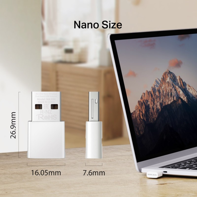 Brezžični mrežni adapter MERCUSYS MA30N, Wi-Fi 5, USB 2.0