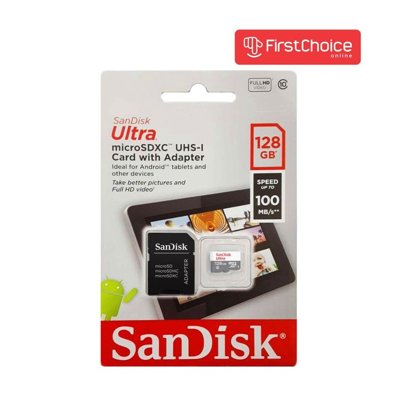 SanDisk Ultra microSDXC 128GB + SD Adapter 100MB/s Class 10 UHS-I