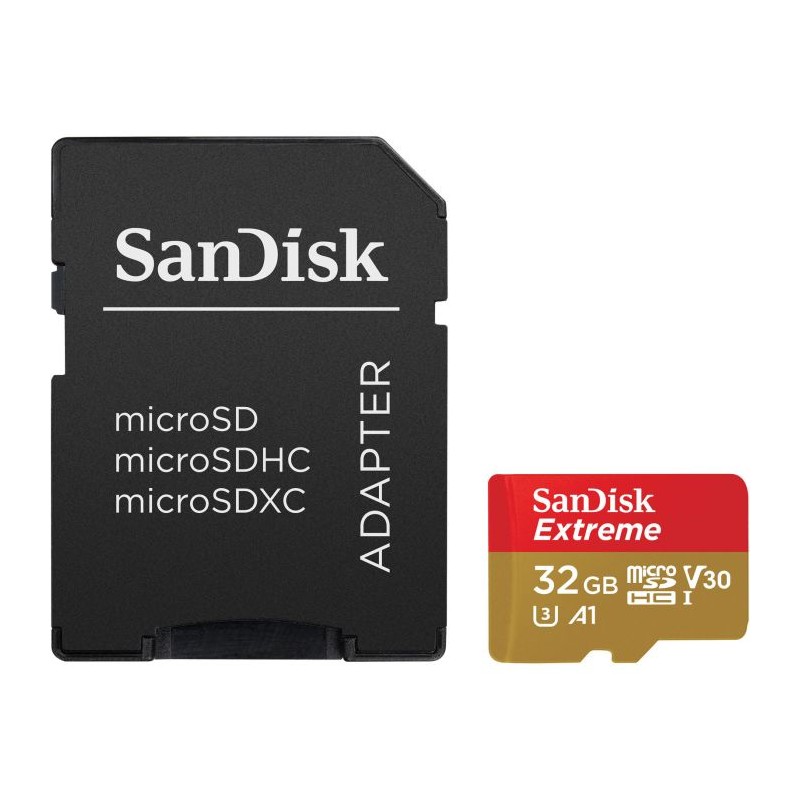 SanDisk Extreme microSDHC 32GB + SD Adapter C10 V30 UHS-I U3