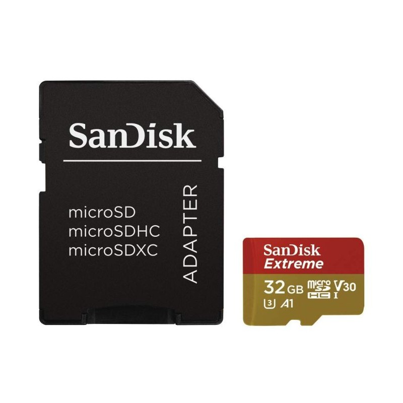 Pomnilniška kartica SDHC SANDISK MICRO 32GB EXTREME, UHS-I, V30, adapter