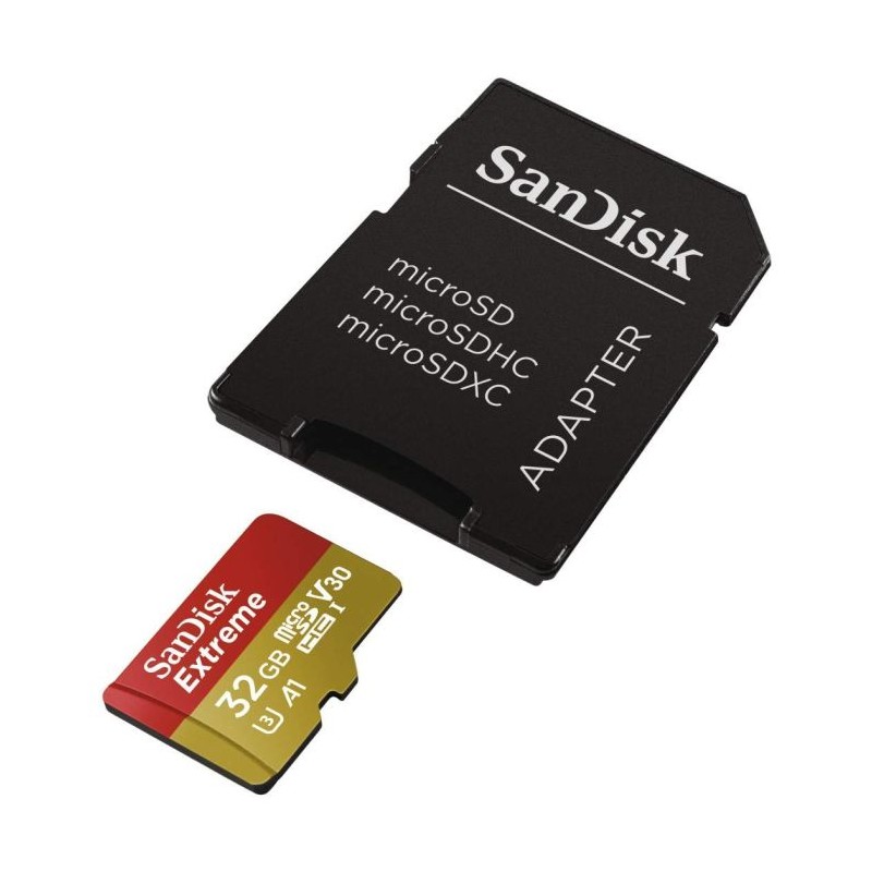 Pomnilniška kartica SDHC SANDISK MICRO 32GB EXTREME, UHS-I, V30, adapter