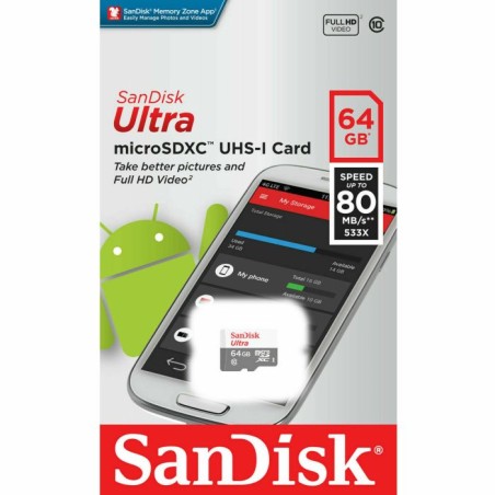 Spominska kartica SanDisk 64GB Ultra microSDXC 100MB/s Class 10 UHS-I