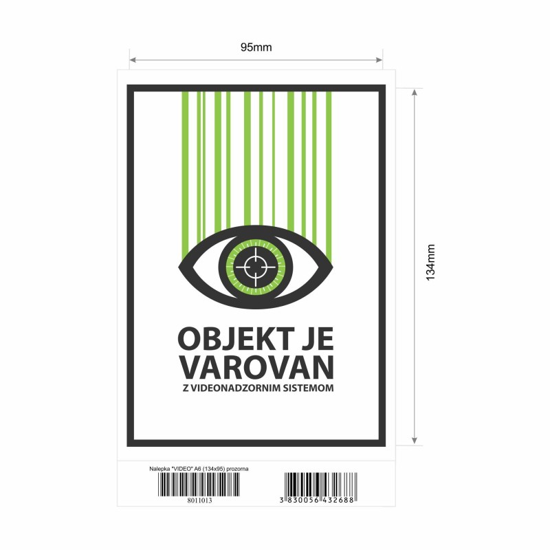 Nalepka ''VIDEO'' A6 (134x95) prozorna