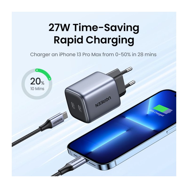 Polnilec Ugreen Nexode 45W, USB-C, GaN II, PD 3.0