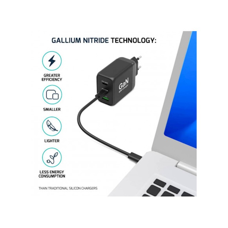 Polnilec PORT USB-C, USB-A 65W