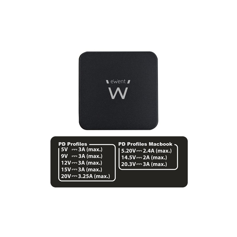 Napajalnik za prenosnike Ewent, USB Type-C, 65W