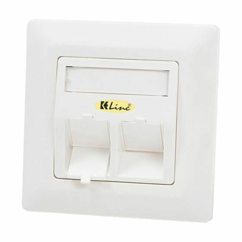 Vtičnica 2xRJ45 kotna 80x80 KELine