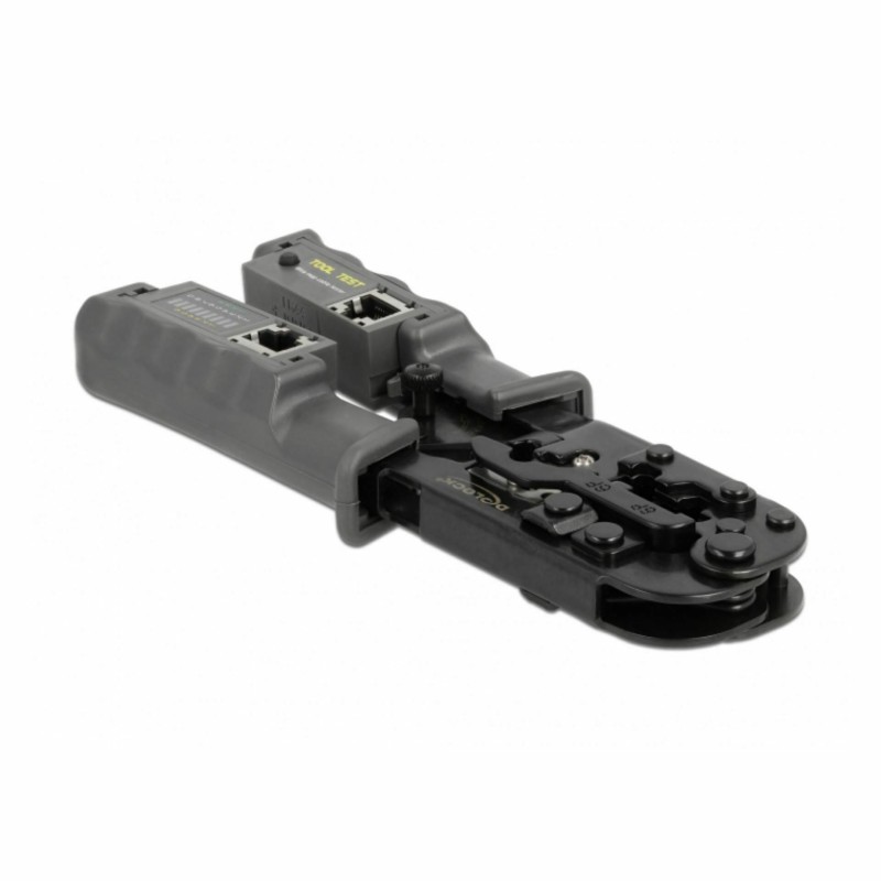Klešče za RJ45/RJ10/RJ11/RJ12 konektorje + mrežni tester Delock