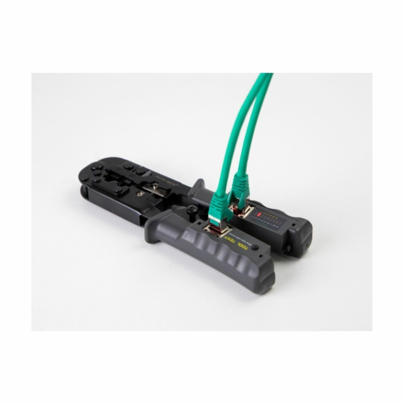 Klešče za RJ45/RJ10/RJ11/RJ12 konektorje + mrežni tester Delock