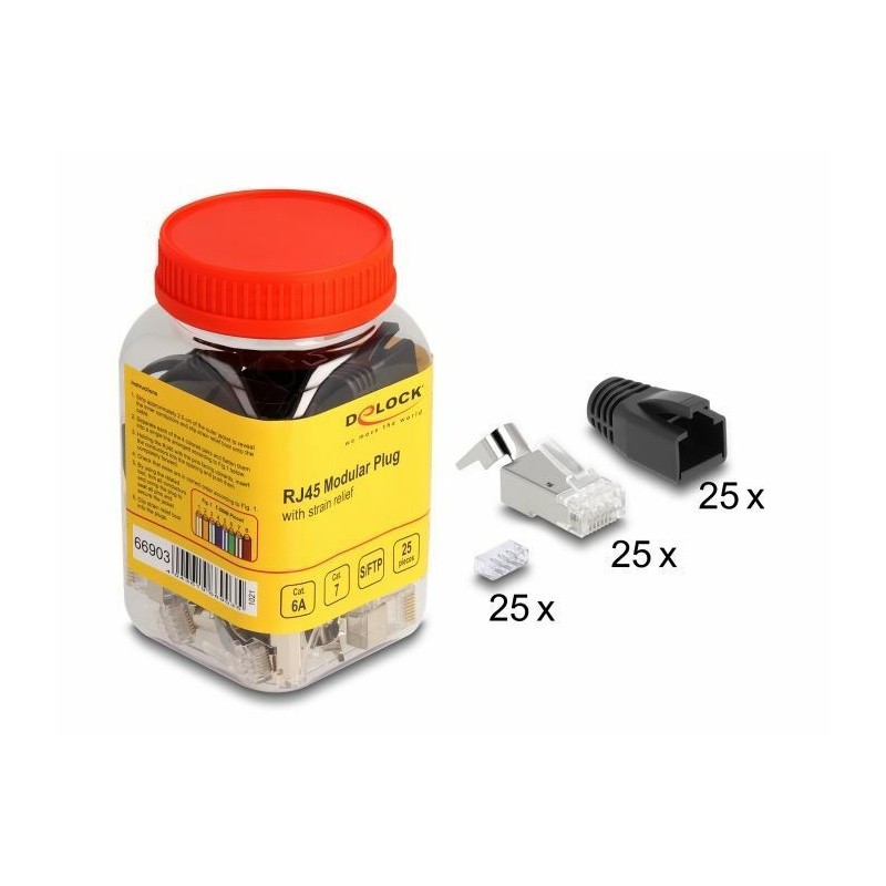 Delock RJ45 konektor CAT.6A, CAT.7 FTP Easy Connect pak/25 66903
