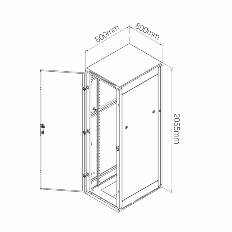 Kabinet DATECH 42U 2055 800x800 siv DT2.8842.9000